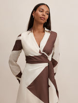 Angelina Long Sleeve Tie Midi Dress Forever New