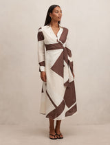 Angelina Long Sleeve Tie Midi Dress Forever New