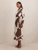 Angelina Long Sleeve Tie Midi Dress Forever New