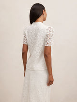 Lina Short Sleeve Lace Blouse Forever New