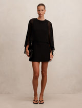 Irena Sheer Cape Mini Dress Forever New