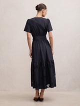 Matilda Embroidered Tie Midi Dress Forever New