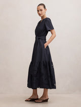 Matilda Embroidered Tie Midi Dress Forever New