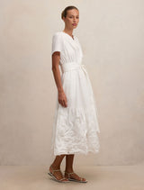 Matilda Embroidered Tie Midi Dress Forever New