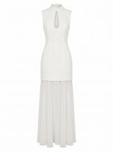 Pearl High Neck Underlay Dress Forever New