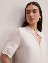 Ana Lace Detail Blouse Forever New