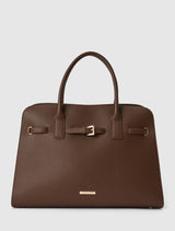 Clara Curve Buckle Tote Bag 0 Chocolate Forever New