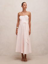 Daniella Strapless Midi Dress Pink Forever New