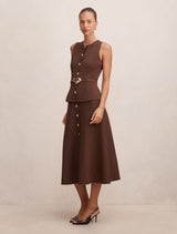 Amelia Layered A-Line Midi Dress Forever New