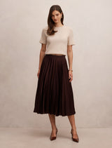 Danielle Pleated Midi Skirt Forever New