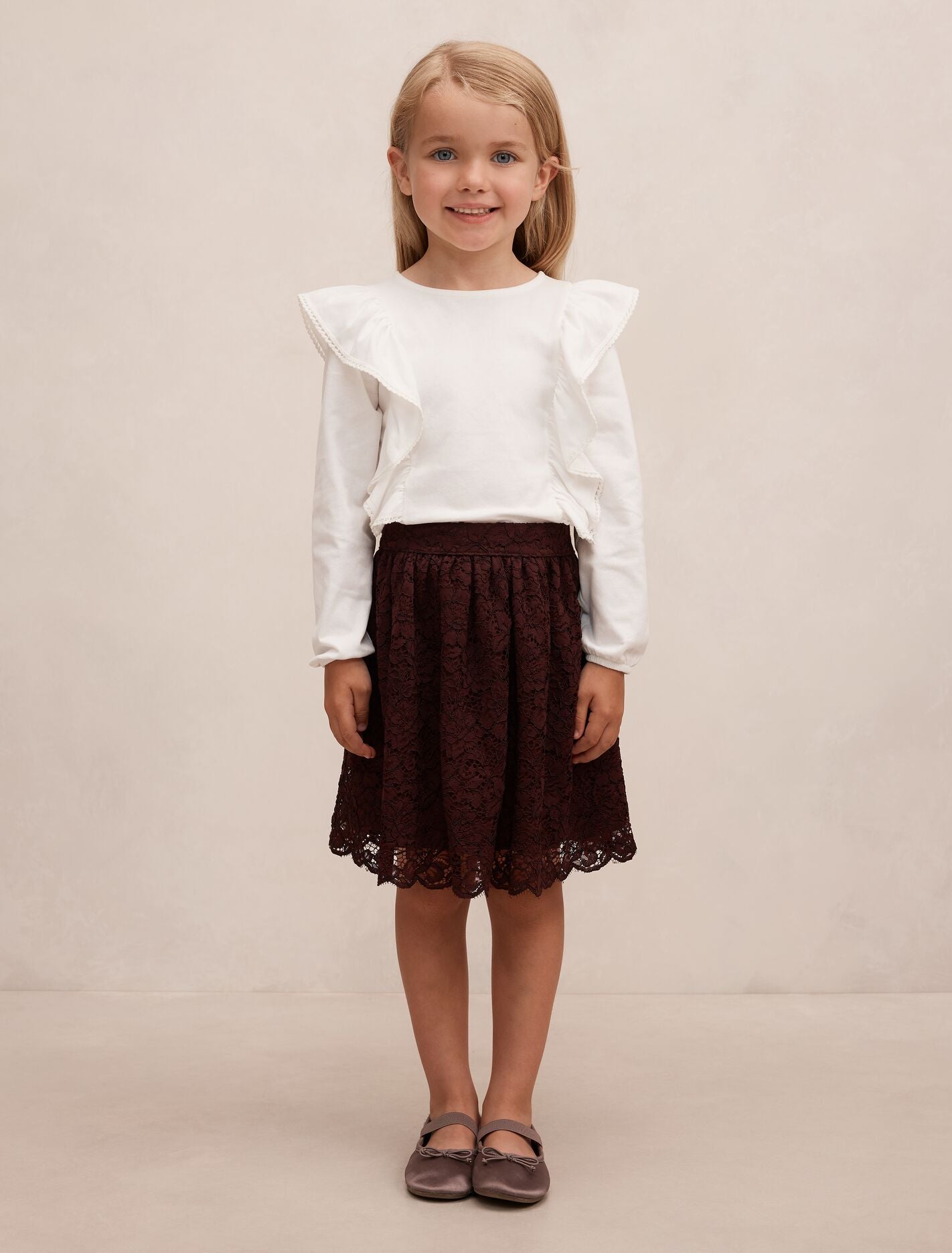 Bree Girls Lace Mini Skirt Berry | Forever New