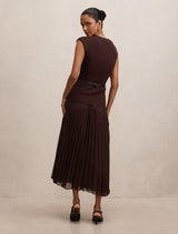 Lorelei Petite Woven Mixed Midi Dress Forever New