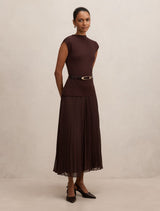 Lorelei Petite Woven Mixed Midi Dress Forever New