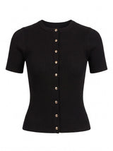 Sophie Button Through Rib T-Shirt Forever New