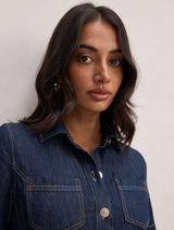 Millie Denim Midi Shirt Dress Forever New