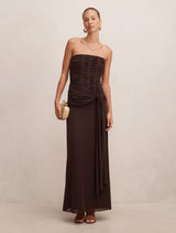 Lorelei Strapless Ruched Maxi Dress Forever New