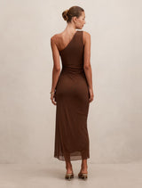 Audrina One Shoulder Heatseal Maxi Dress Forever New