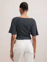 Paige Flutter Sleeve Tie Back Top Forever New