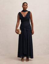 Vivianne Petite Scarf Tie Maxi Dress