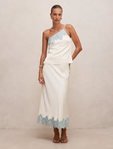 Adele Lace Trim Midi Skirt Forever New