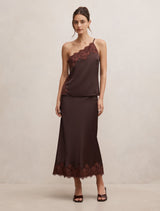 Adele Lace Trim Midi Skirt Forever New