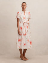 Dahlia Button Tie Midi Dress Forever New