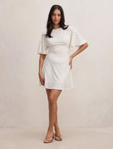 Cora Flutter Sleeve Tie Mini Dress Forever New