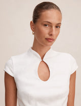 Ayla Keyhole Linen Top Forever New