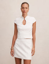 Ayla Keyhole Linen Top Porcelain Set Forever New
