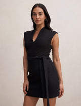 Rory Structured Tie Mini Dress Forever New