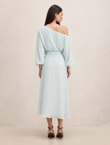 Samantha Tipped Draped Midi Dress Forever New