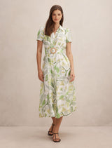 Avery Short Sleeve Seam Detail Midi Dress Airlie Tile Forever New