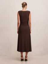 Alisa Ruched Jersey Midi Dress Forever New