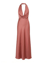 Becca Cowl Halter Satin Dress Forever New