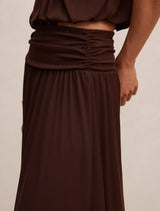 Layne Gathered Basque Maxi Skirt Forever New