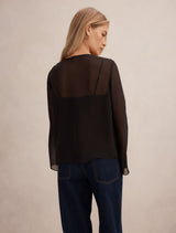 Lottie Sheer Long Sleeve Top Forever New