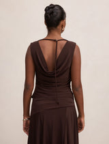 Ada Petite Drape Cowl Back Top Forever New