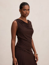 Ada Petite Drape Cowl Back Top Forever New