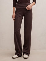 Wren Fold Waist Wide Leg Pants Chocolate Freckle Forever New
