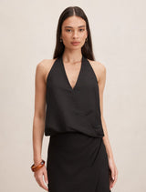 Mila Halter Wrap Top Black A Co-ord Forever New