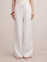 Lily Linen Drawstring Pants Porcelain Forever New
