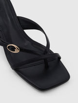 Belinda Buckle Detail Thong Heeled Sandal Forever New