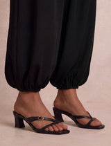 Belinda Buckle Detail Thong Heeled Sandal