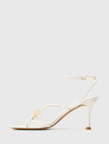 Summer Strappy Metal Trimmed Heeled Sandal