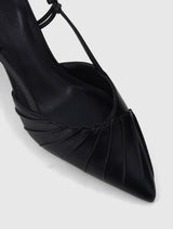 Petra Pleat Detail Heel Court Shoe Forever New