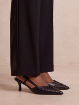 Petra Pleat Detail Heel Court Shoe