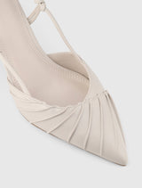 Petra Pleat Detail Heel Court Shoe Forever New