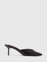 Pamela Pointed Toe Mule Heel Chocolate Brown Forever New
