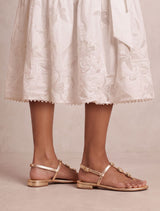 Fiona 2 Irregular Shaped Trim Flat Sandal