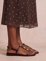 Fiona 2 Irregular Shaped Trim Flat Sandal